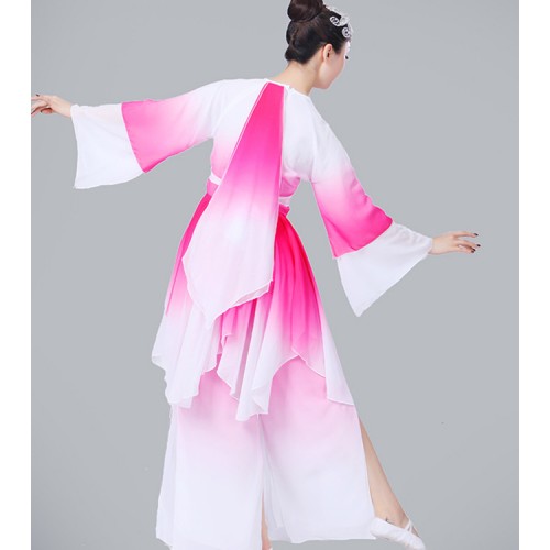 Women's Chinese folk dance costumes ancient ethnic minority china fairy cosplay stage performance fan competition yangko dancing  dresses